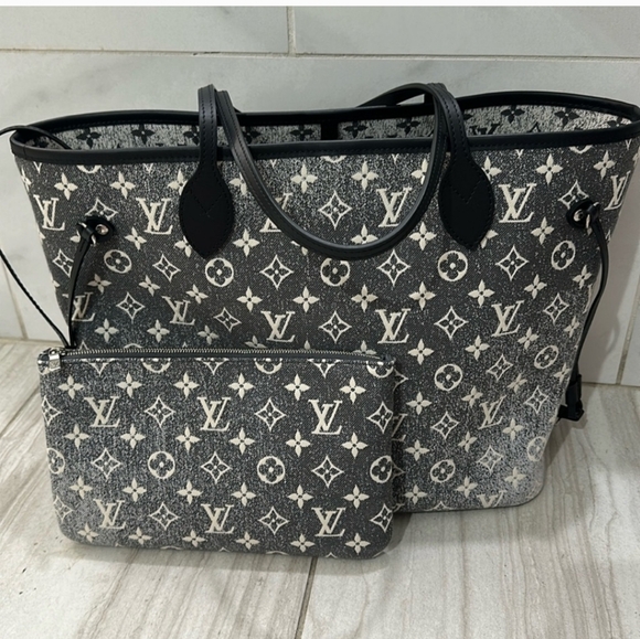 Louis Vuitton Denim Monogram Jacquard Neverfull MM Grey